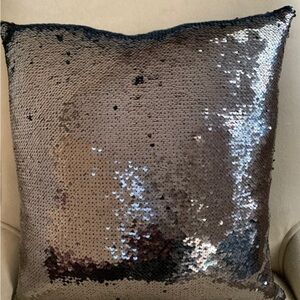 Silver Sequin Throw Pillow